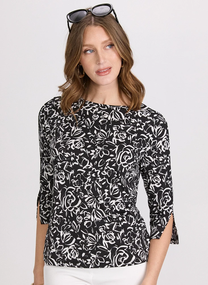 Haut à motif floral