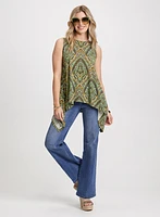 Sleeveless Paisley Top