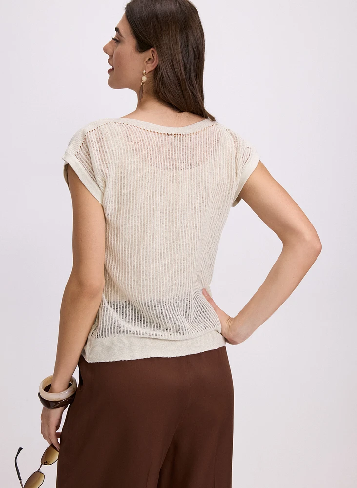 Metallic Knit Pullover