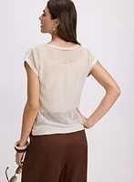 Metallic Knit Pullover