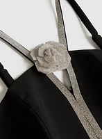 Rhinestone Trim Dress