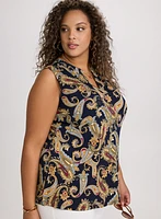 Paisley Split Neck Blouse