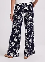 Wide-Leg Floral Print Pants