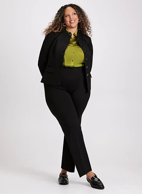 Veste boutonnée sans col et pantalon Sofia à jambe droite
