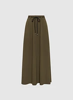 Drawstring Crinkled Maxi Skirt
