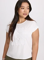 Cotton Crochet Applique T-Shirt