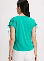 Drawstring V-Neck Tee
