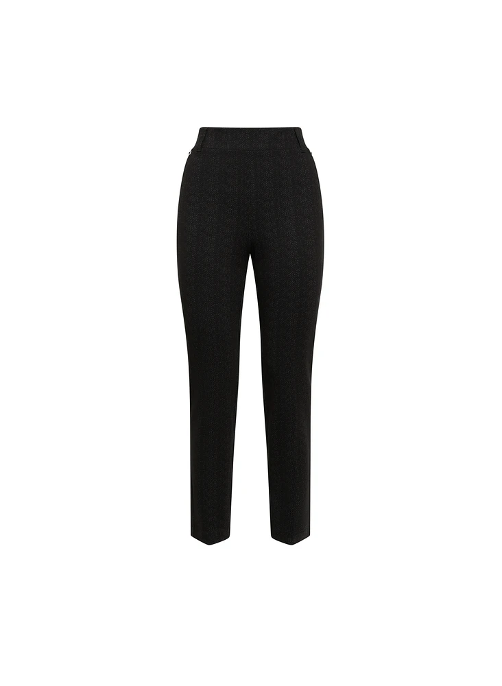 Sofia Herringbone Slim-Leg Pants