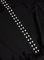 Keyhole Detail Pearl Trim Top