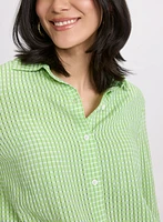 Textured Button-Down Blouse