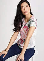 Floral Print Drawstring Tee