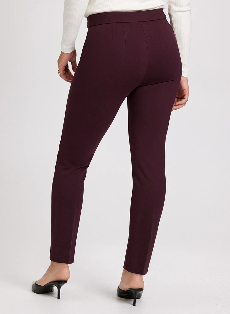 Emma Pintuck Detail Slim-Leg Pants – Regular