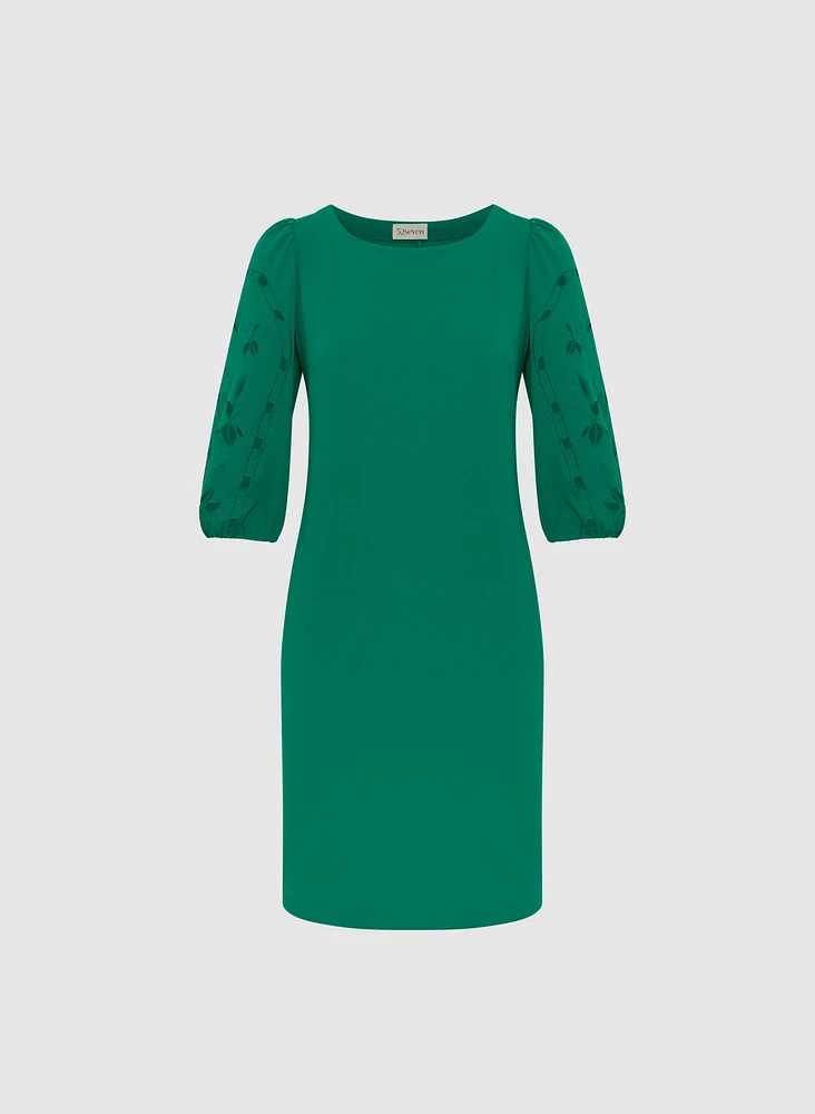 Embroidered Sleeve Dress