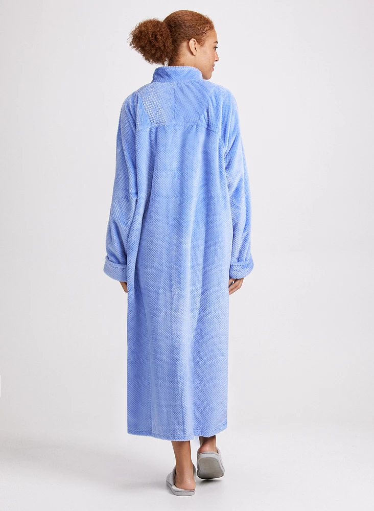 Robe de chambre matelassée à fermeture éclair