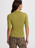 V-Neck Polo Sweater