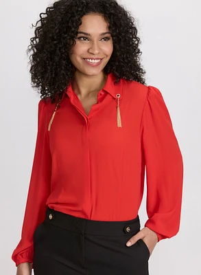 Chain Tassel Detail Blouse