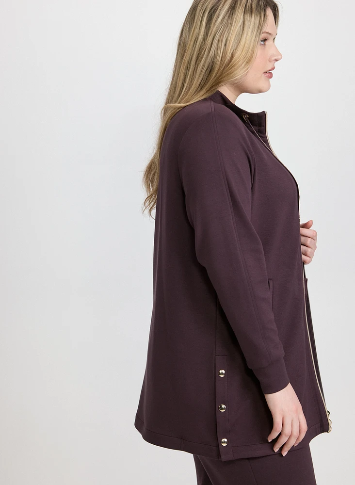 Zip-Up Long Sleeve Top