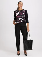 Geometric Print Long Sleeve Top