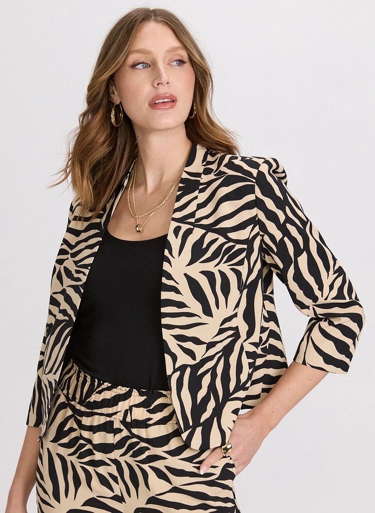 Veste à motif feuilles