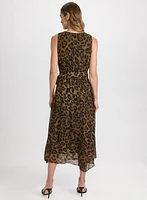 Robe en chiffon à motif léopard