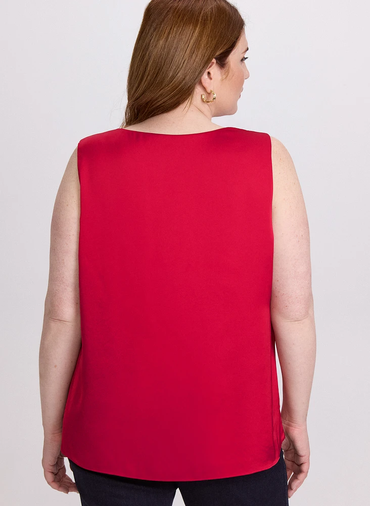 Sleeveless Satin Blouse