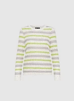 Striped Pointelle Knit Sweater