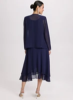 Ensemble robe et veste en chiffon