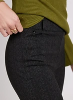 Sofia Herringbone Slim-Leg Pants