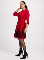 Paisley Placement Print Knit Dress