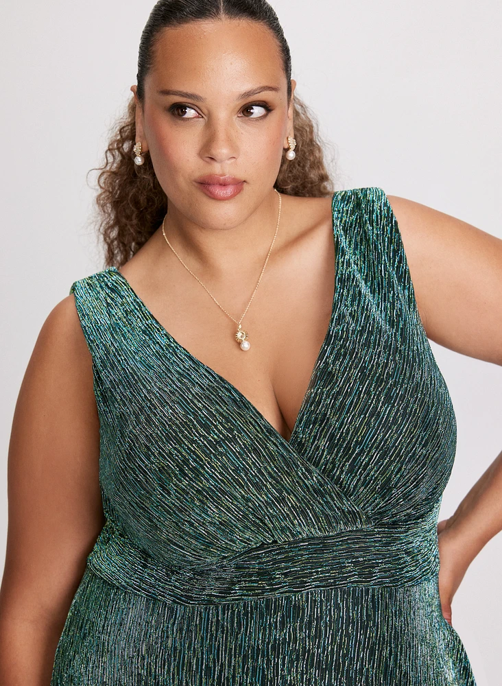 Fit-&-Flare Metallic Detail Dress