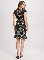 Metallic Floral Dress
