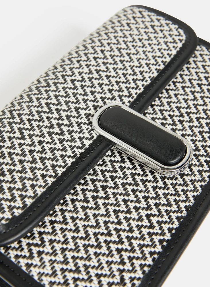 Two-Tone Woven Handbag