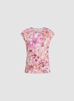 Floral Print Burnout Tee