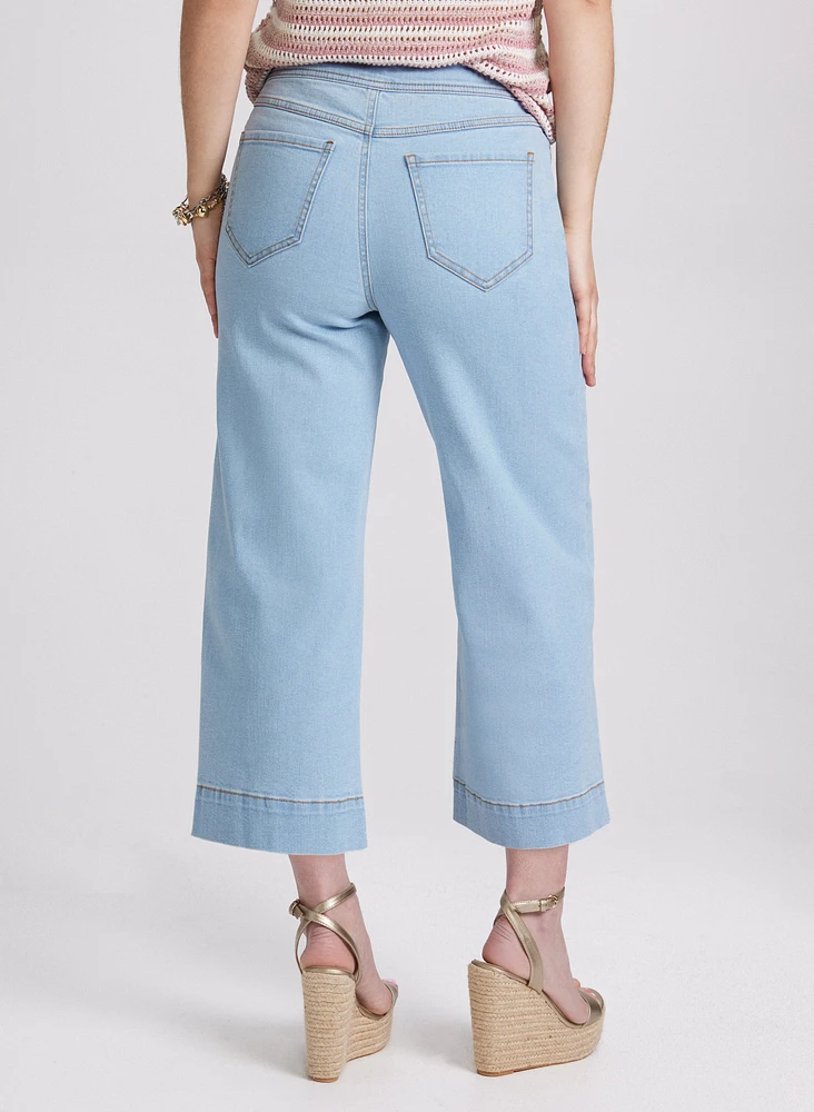 Wide-Leg Pocket Jeans
