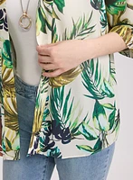 Tropical Open-Front Blouse