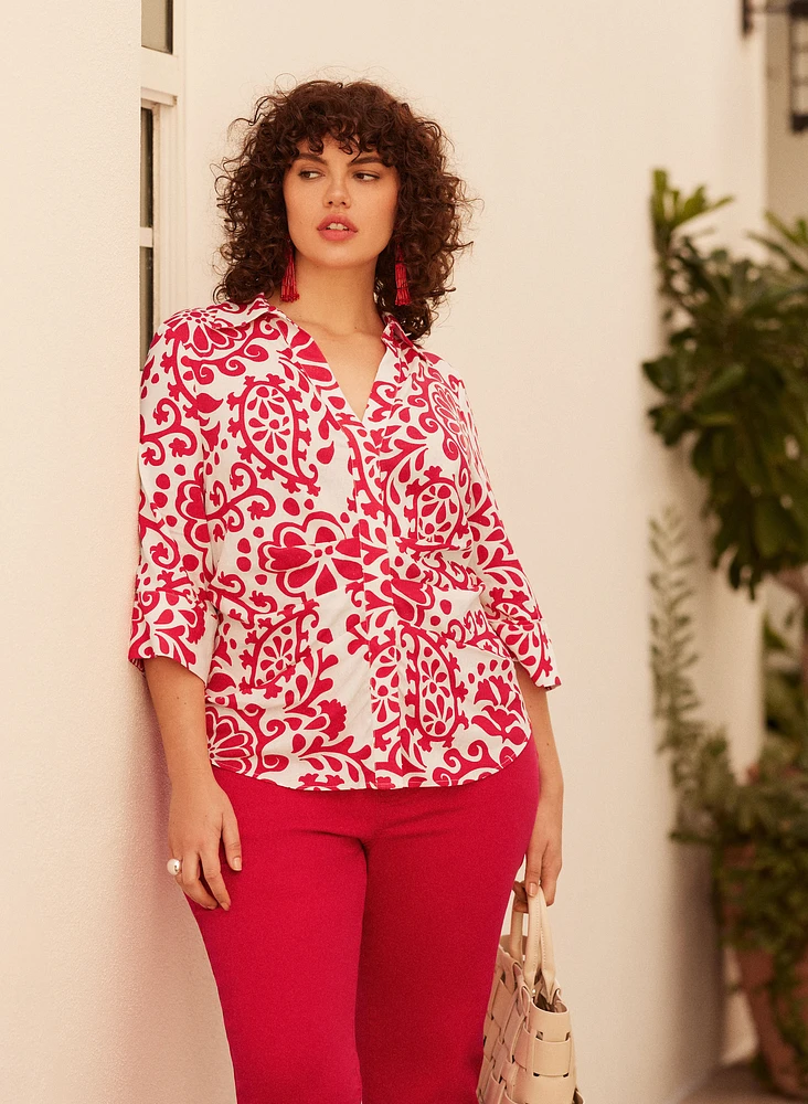 Melanie Lyne - Blouse en lin à motif paisley