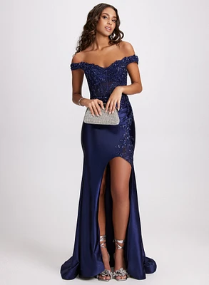 Satin & Sequin Dress