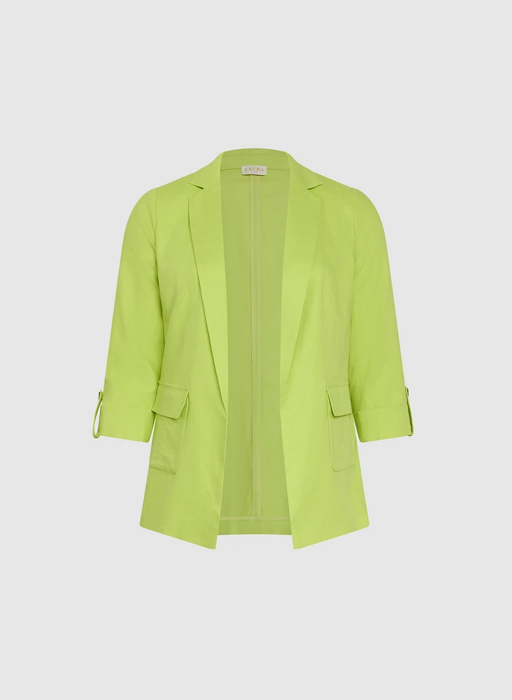 Linen-Blend Blazer