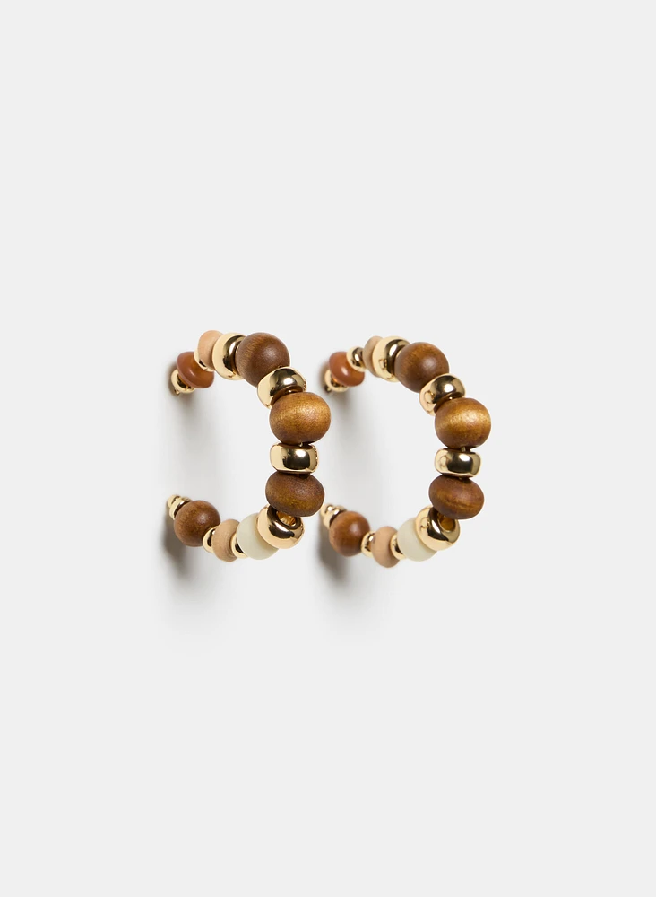 Boucles d'oreilles en anneaux de bois