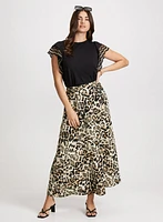 Long Leopard Print Skirt