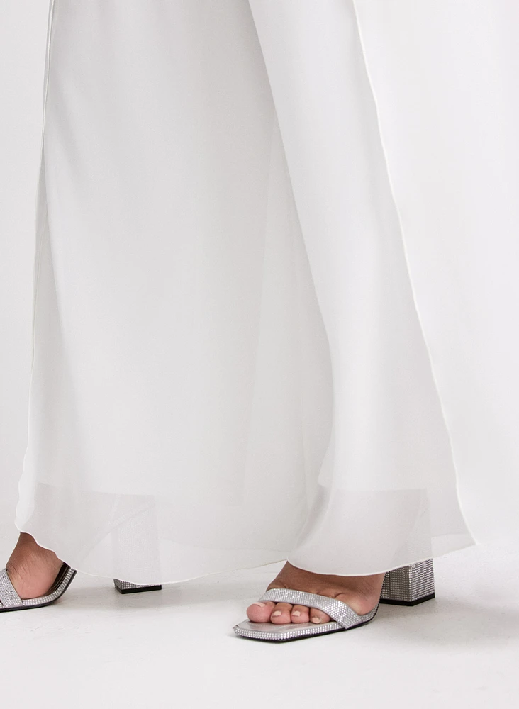 Olivia Chiffon Wide-Leg Pants