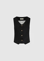 Linen-Blend Vest