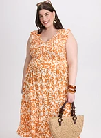 Geometric Smocked Bodice Dress