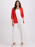 Linen-Blend Blazer & Olivia Wide-Leg Pants