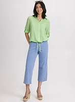 Textured Button-Down Blouse