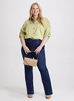 Flare Leg Pull-On Jeans