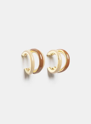 Stacked Resin Hoop Earrings