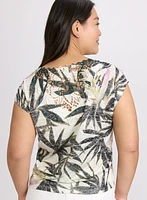 Embellished Palm Print T-Shirt