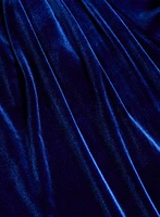 Flounce Front Velvet Dress