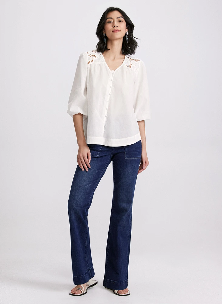 Blouse à détails en dentelle